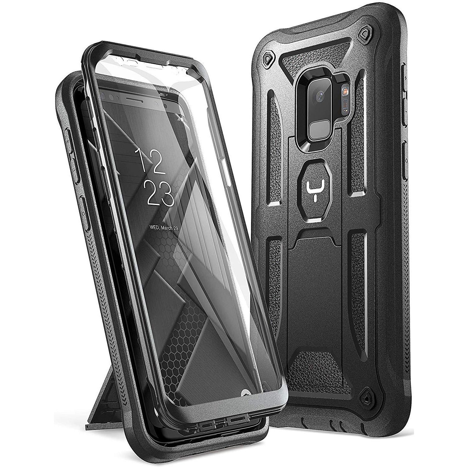 Youmaker Galaxy S9 Case, Heavy Duty Kickstand with Built-in Screen Protector Cover - 3alababak