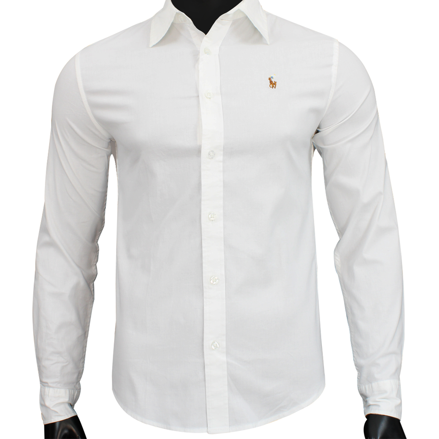 Ralph Lauren Polo The Iconic Slim Fit White Oxford Shirt - 3alababak