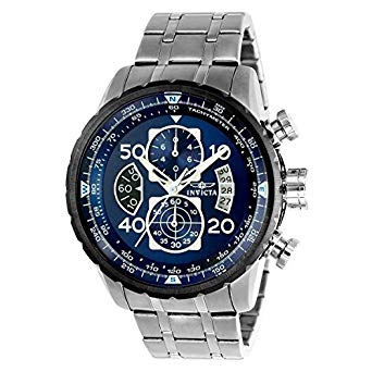 Invicta 22970 Men's Aviator Blue Dial Steel Bracelet Chronograph Compass Watch with SYB - 3alababak