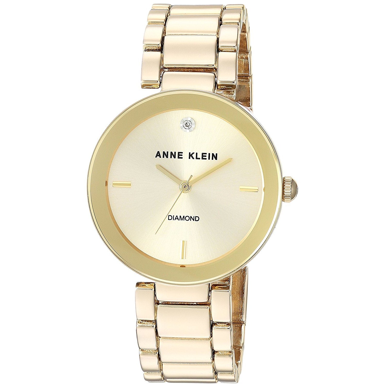 Anne Klein Women's AK/1980BKGB Genuine Diamond Dial Bangle Watch