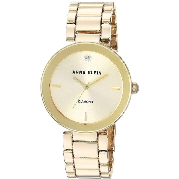 Anne Klein Women's AK/1362CHGB Diamond Dial Gold-Tone Bracelet Watch - 3alababak