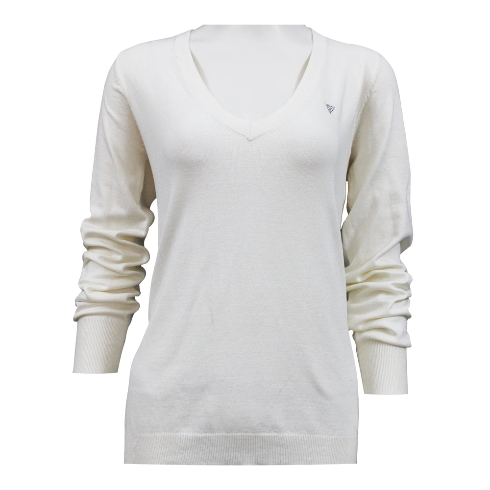 Guess Women Long Sleeve White Sweater Top - 3alababak