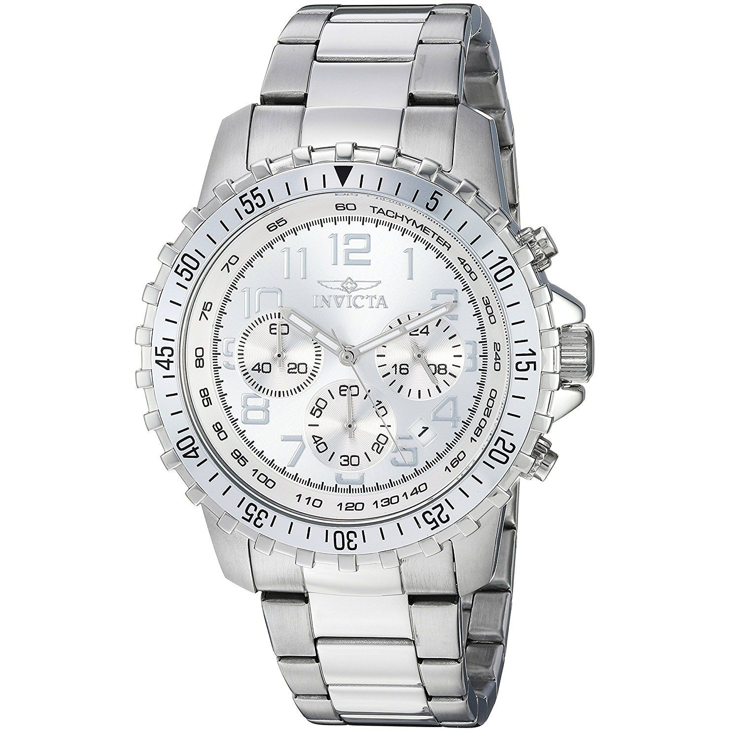 Invicta Men's 6620 II Collection  Chronograph Stainless Steel Silver Dial Watch - 3alababak