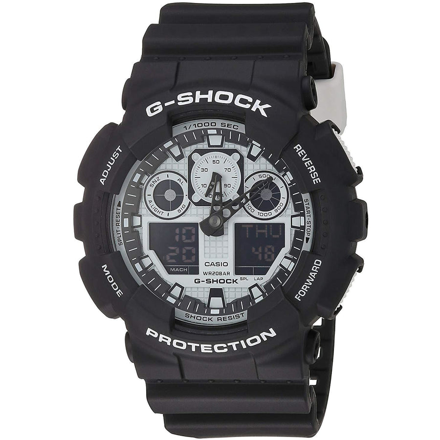 Casio G-­Shock GA-­100BW­-1A White and Black Series Luxury Watch - 3alababak