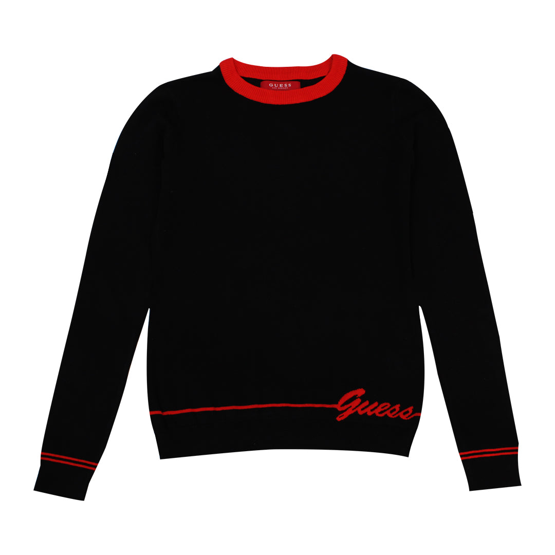 Guess Women Long Sleeve Black Sweater Top - 3alababak