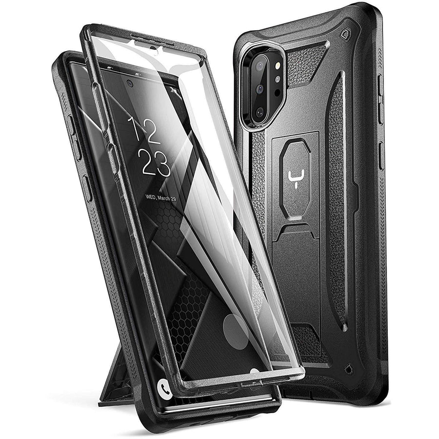 Youmaker Case Galaxy Note 10 Plus, Screen Protector Work with Fingerprint ID Kickstand Full Body - 3alababak