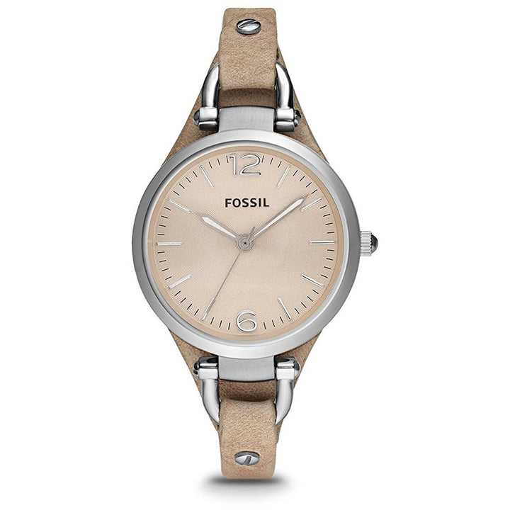 Fossil Women's ES2830 Georgia Stainless Steel Watch with Leather Band - 3alababak