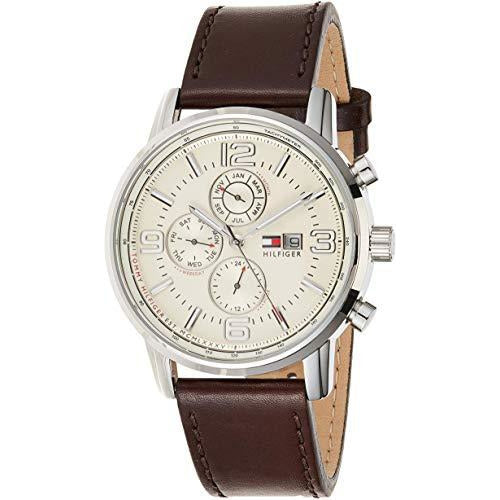 Tommy Hilfiger Men's 1710337 Stainless Steel Brown Leather Watch - 3alababak