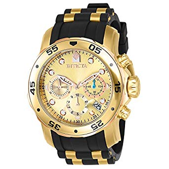 Invicta Men's 17884 Pro Diver 18k Gold Ion-Plated Stainless Steel Chronograph Watch - 3alababak