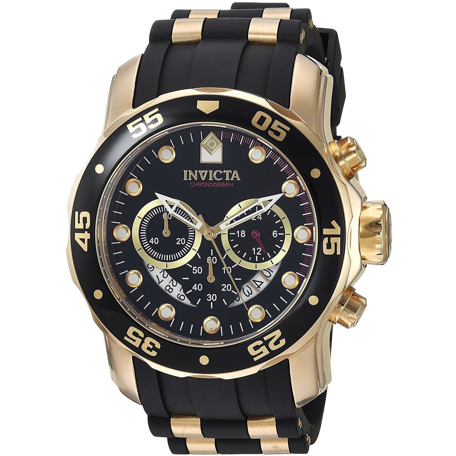 Invicta Men's 6981 Pro Diver Analog Swiss Chronograph Black Polyurethane Watch - 3alababak