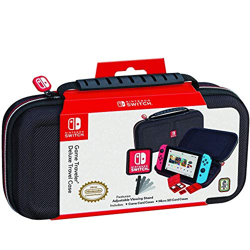 Nintendo Switch Protective Deluxe Travel Carrying Case- Black Ballistic Nylon Exterior - 3alababak