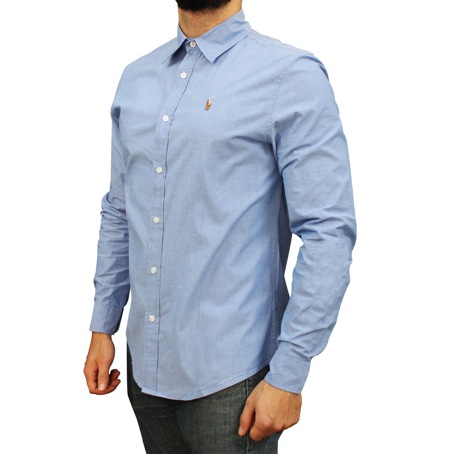 Ralph Lauren Polo The Iconic Slim Fit Blue Oxford Shirt - 3alababak
