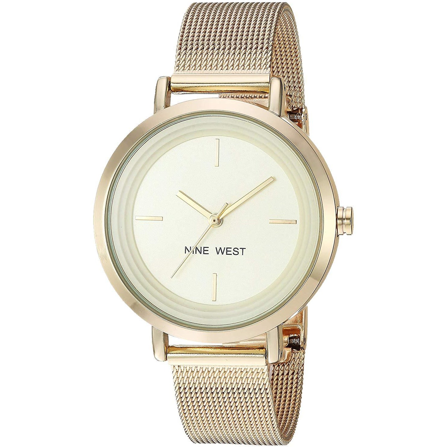 Nine West Women's NW/2146CHGP Gold­ Tone Mesh Bracelet Watch - 3alababak
