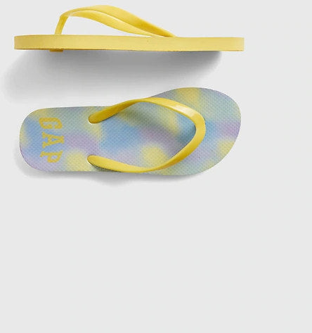 Kids Flip Flops Size US 12/13, yellow color - 3alababak