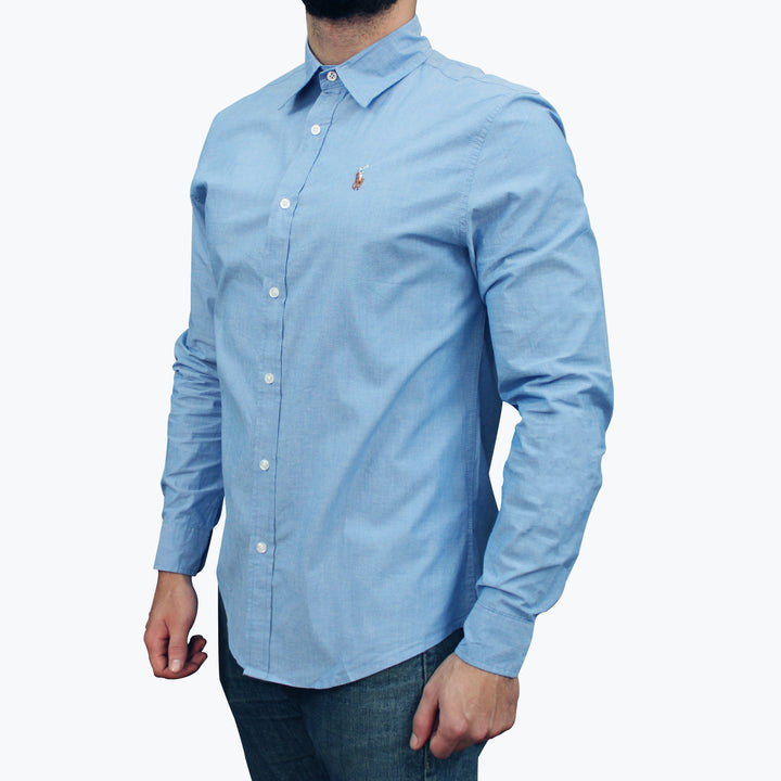 Ralph Lauren Polo The Iconic Slim Fit Light Blue Oxford Shirt