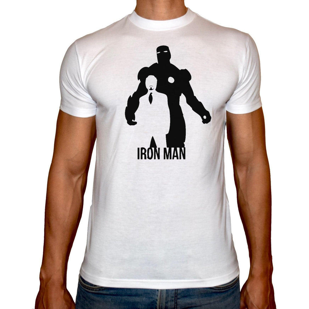 Phoenix WHITE Round Neck Printed T-Shirt Men (Iron man) - 3alababak