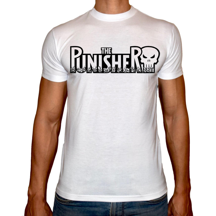 Phoenix WHITE Round Neck Printed T-Shirt Men (The punisher) - 3alababak