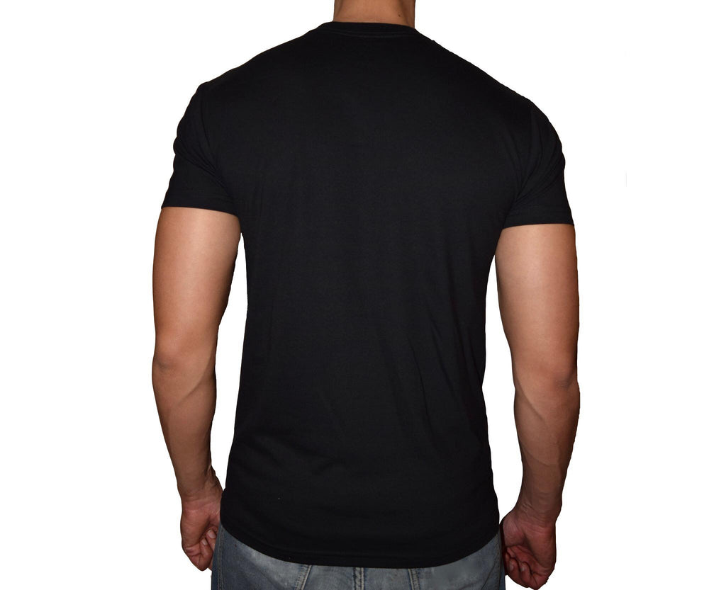 PHOENIX Basic Black Round Neck T-Shirt For Men - 3alababak