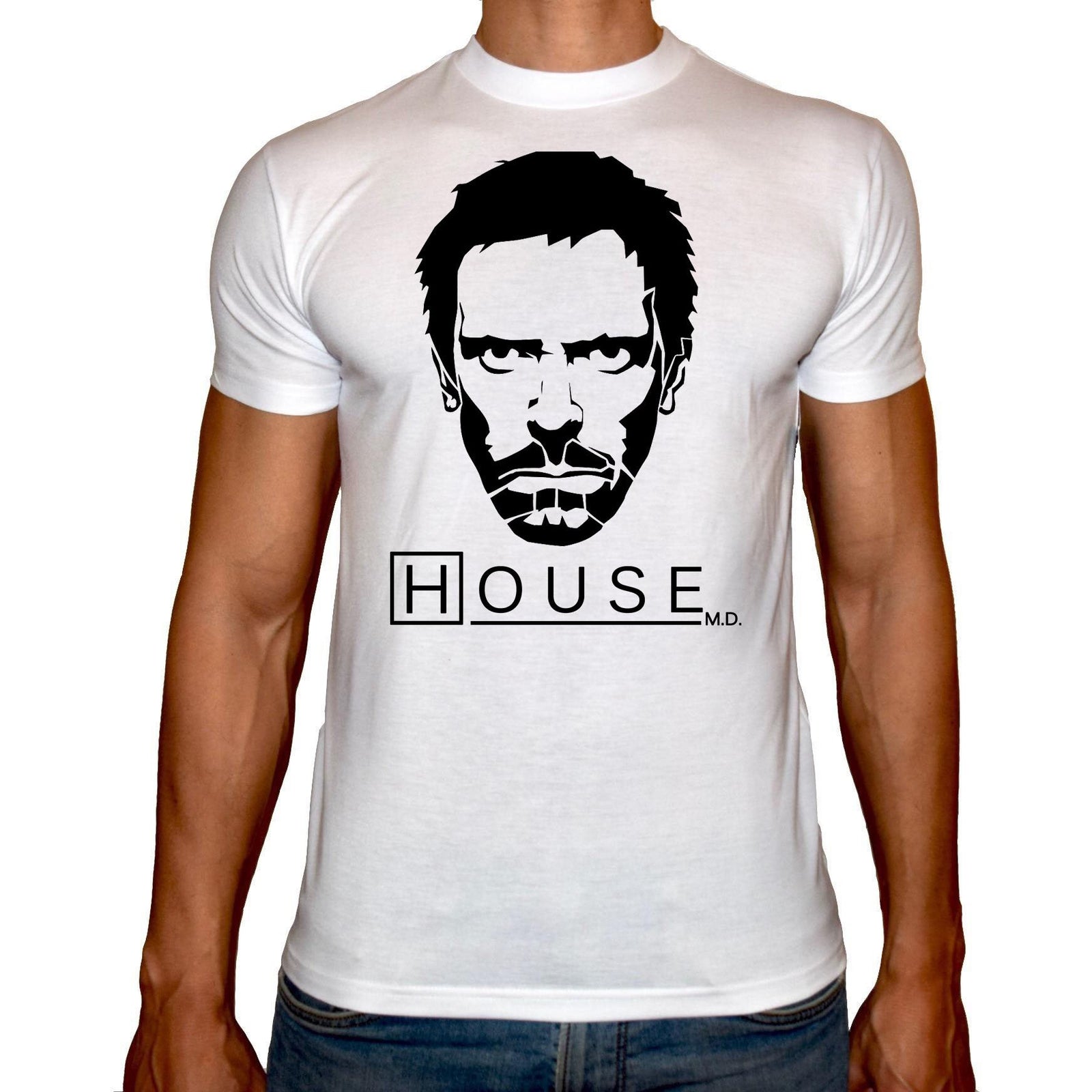 Phoenix WHITE Round Neck Printed T-Shirt Men (House) - 3alababak
