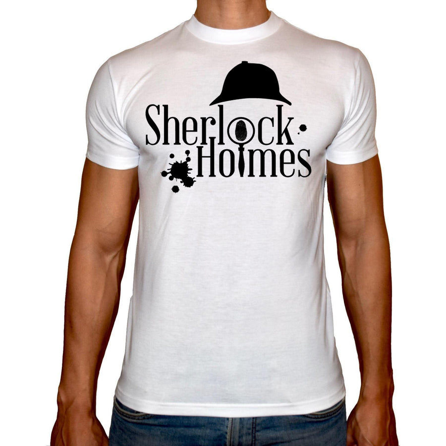 Phoenix WHITE Round Neck Printed T-Shirt Men (Sherlock holmes) - 3alababak