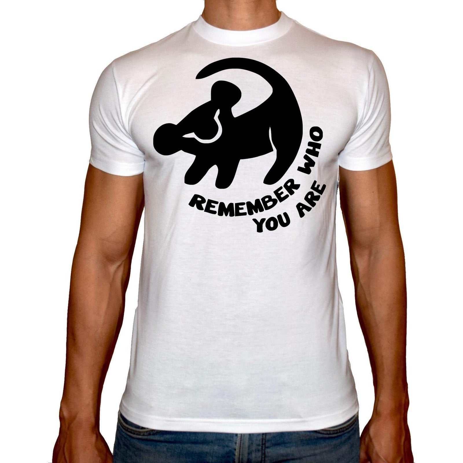 Phoenix WHITE Round Neck Printed T-Shirt Men (Lion king) - 3alababak