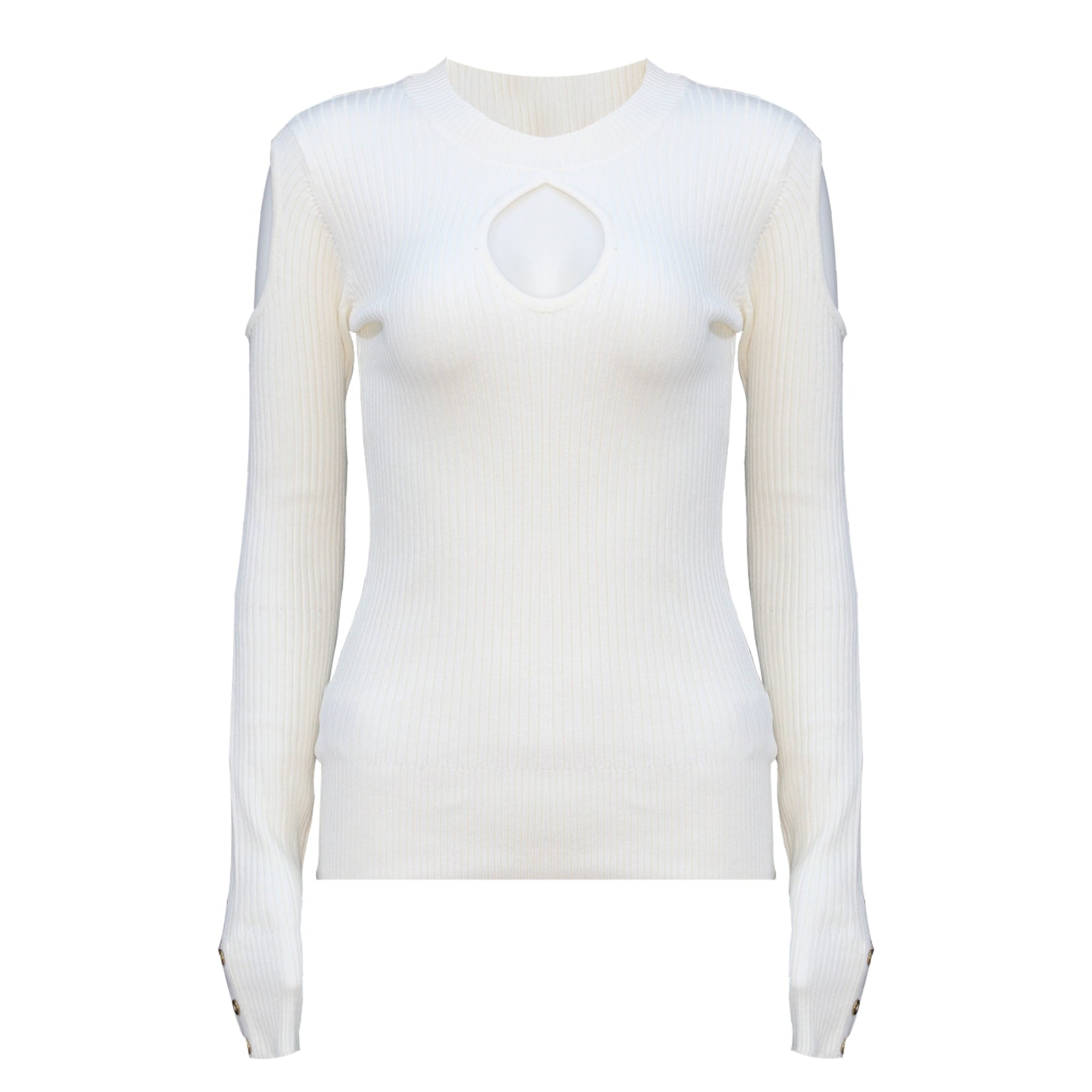 Guess Women Long Sleeve White Sweater Top - 3alababak