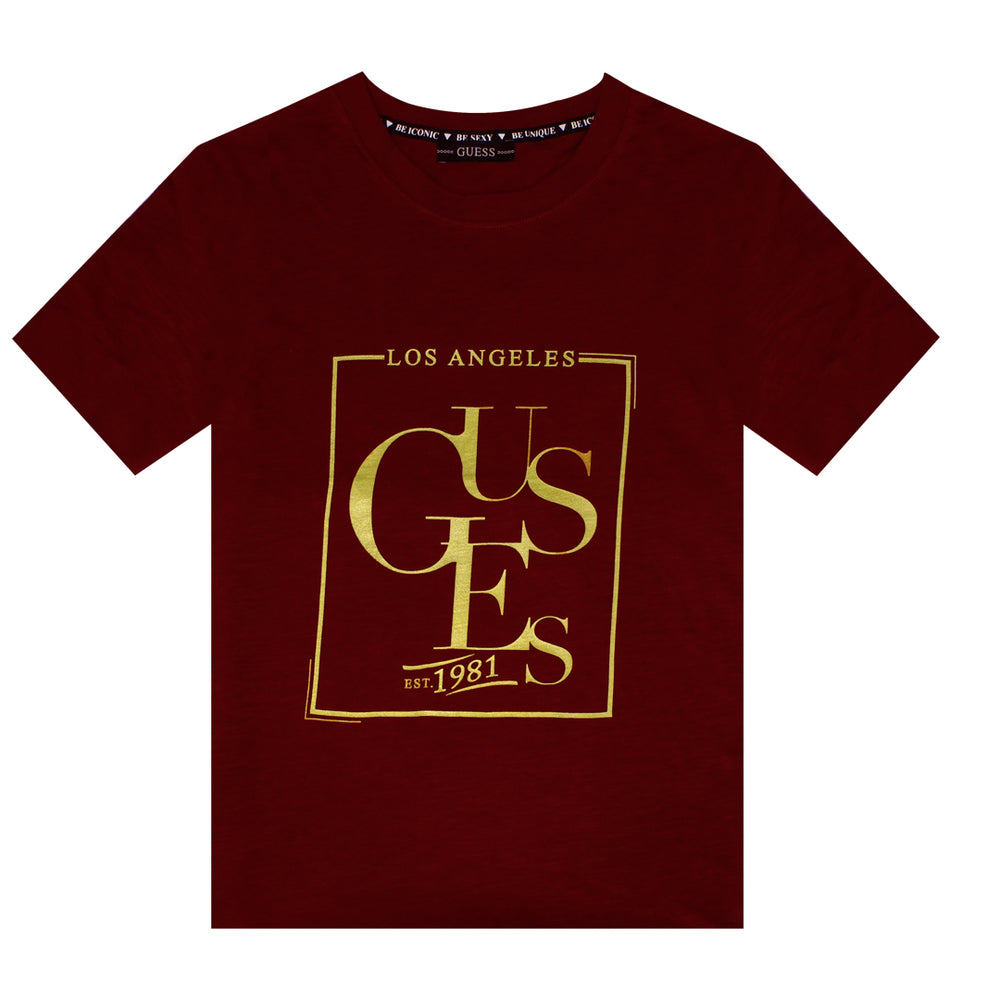 Guess Women Front Print Logo Red T-shirt - 3alababak