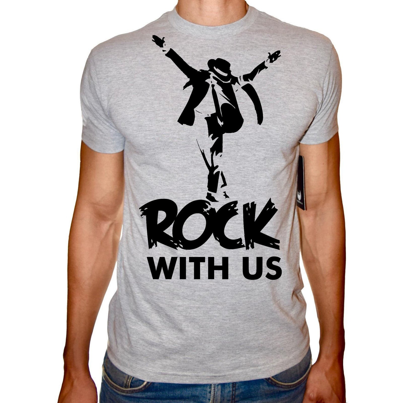 Phoenix GREY Round Neck PrintedT-Shirt Men (MJ2 ) - 3alababak