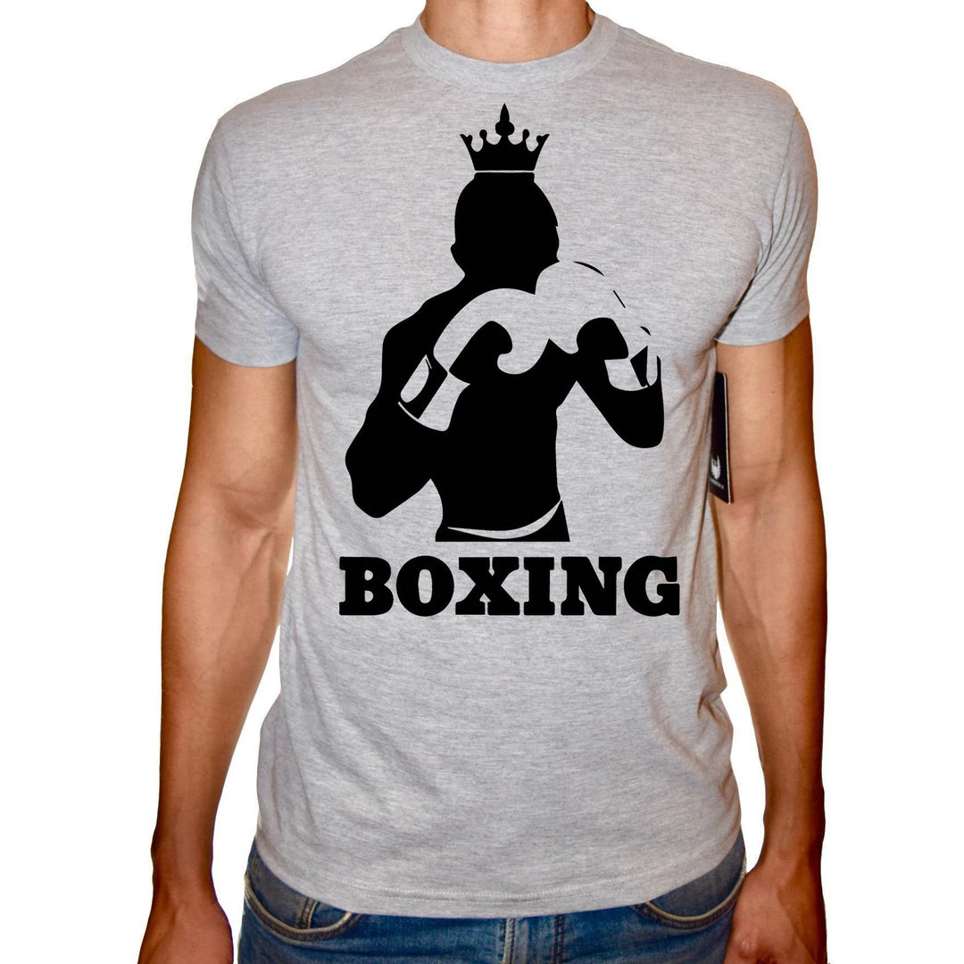 Phoenix GREY Round Neck Printed T-Shirt Men (Boxing) - 3alababak