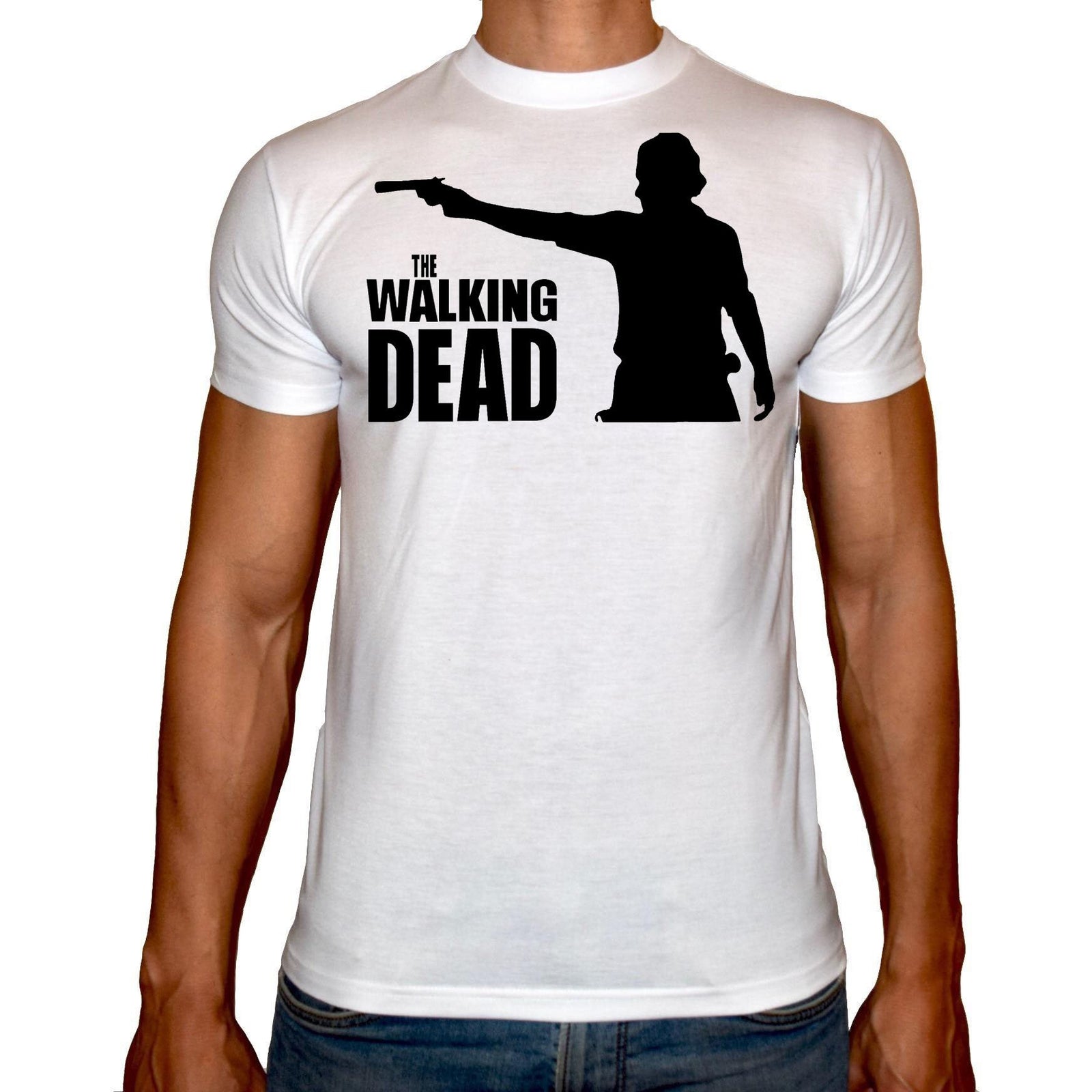 Phoenix WHITE Round Neck Printed T-Shirt Men (The walking dead) - 3alababak