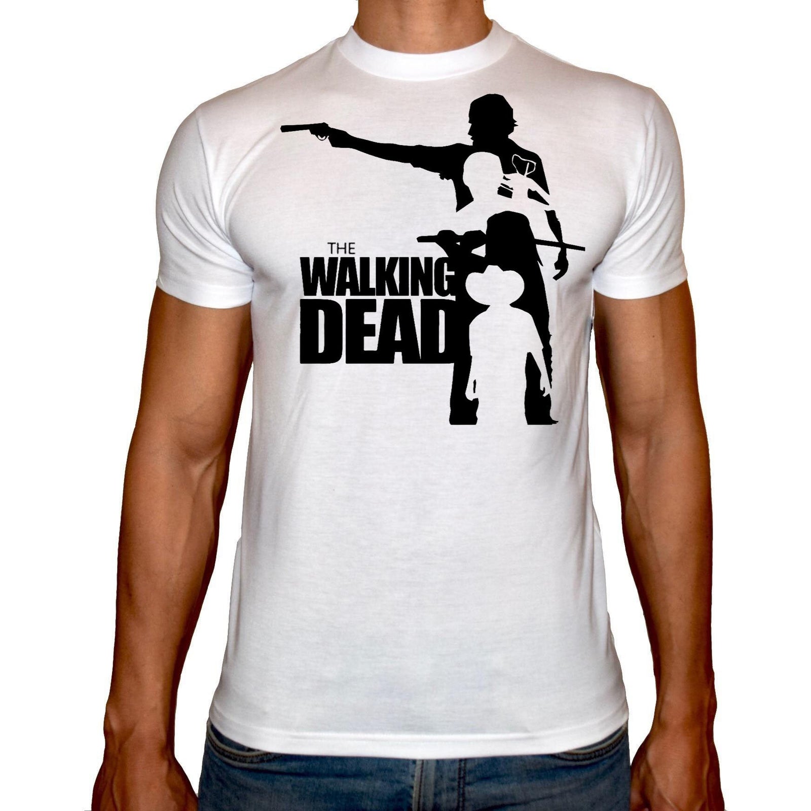 Phoenix WHITE Round Neck Printed T-Shirt Men (The walking dead) - 3alababak