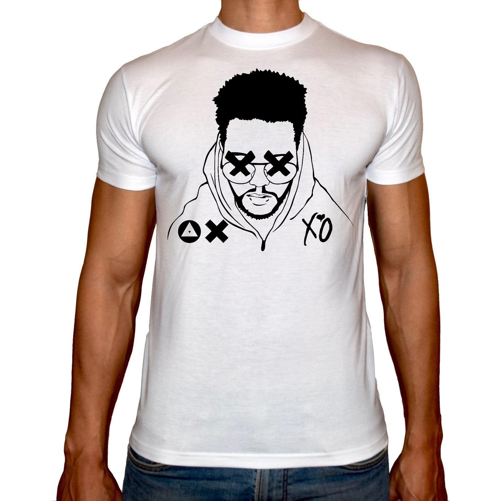 Phoenix WHITE Round Neck Printed T-Shirt Men (The weeknd) - 3alababak