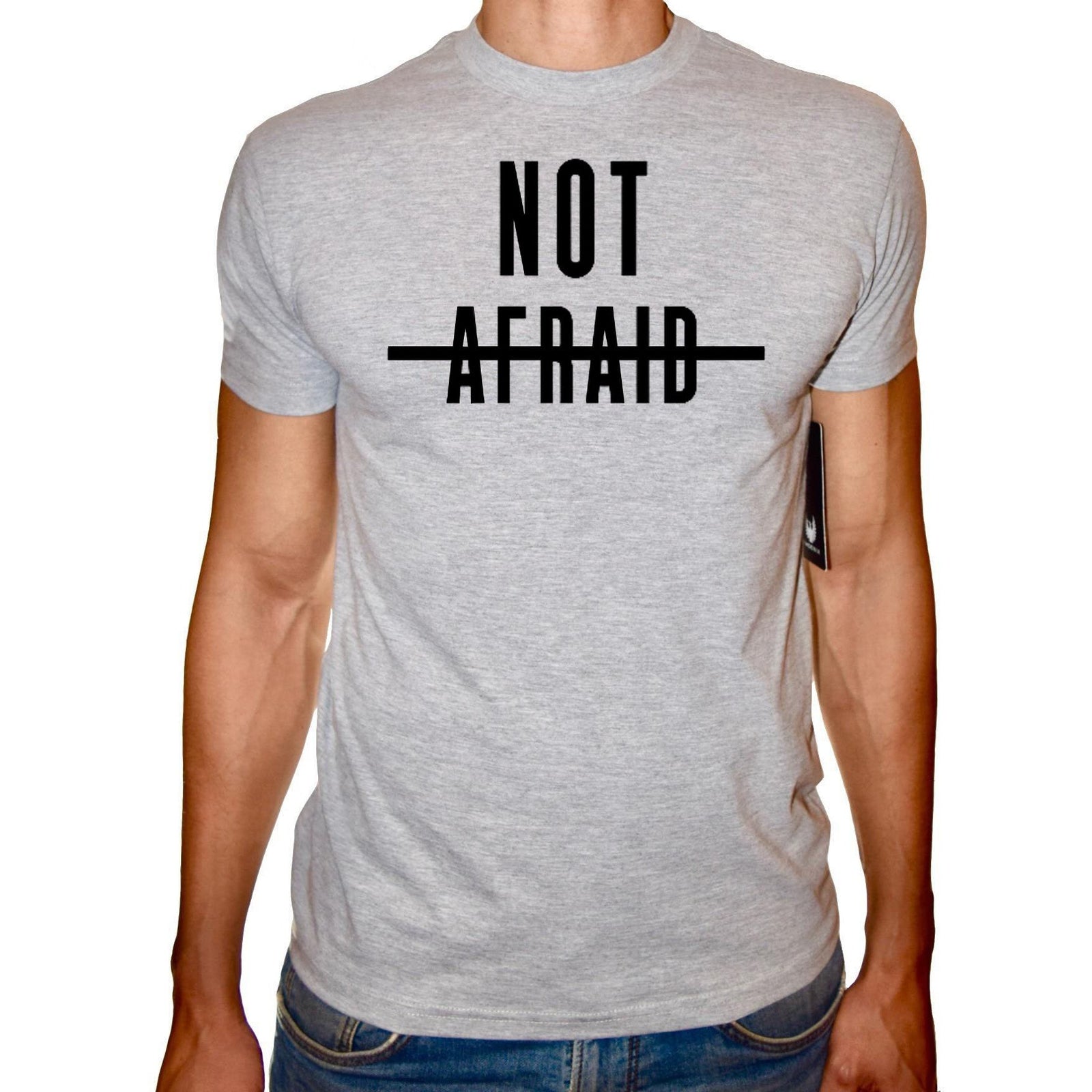 Phoenix GREY Round Neck Printed T-Shirt Men (Emanim) - 3alababak