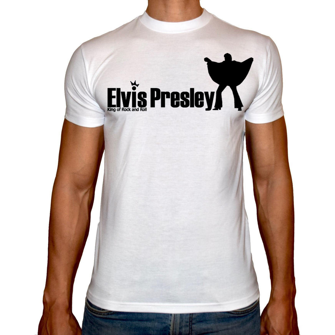 Phoenix WHITE Round Neck Printed T-Shirt Men (Elvis presley) - 3alababak