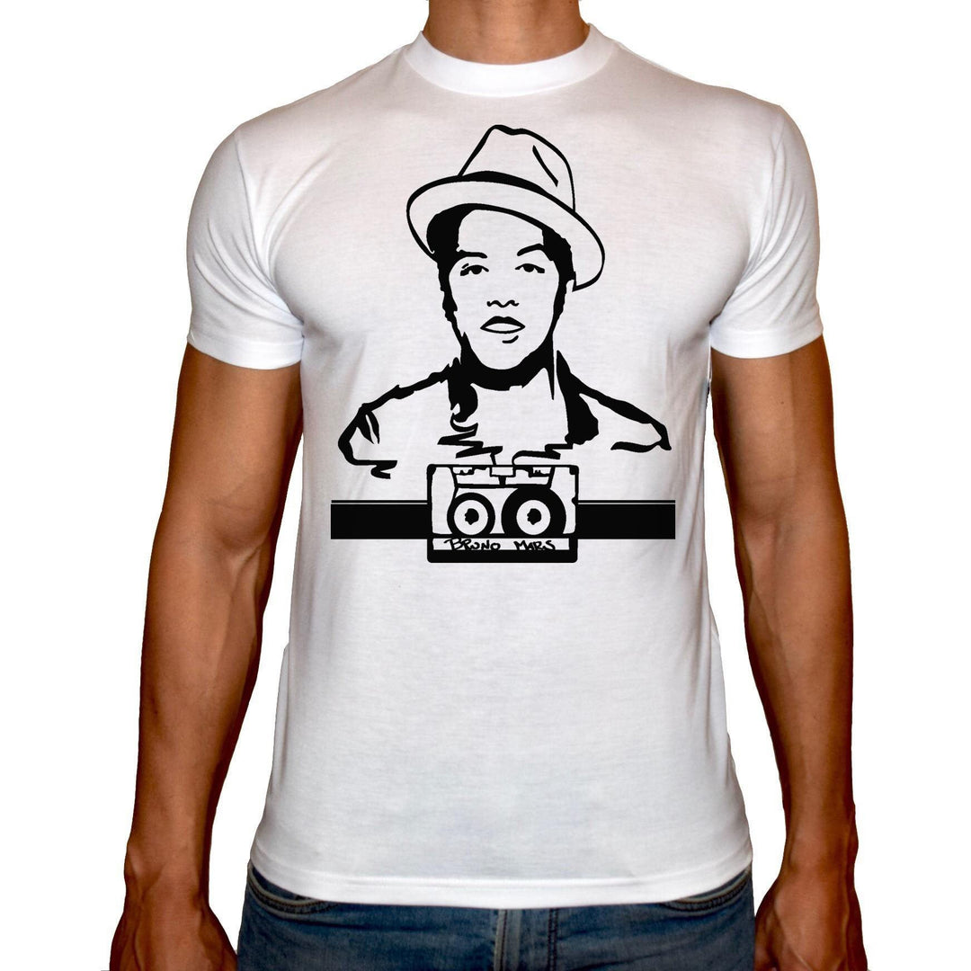 Phoenix WHITE Round Neck Printed T-Shirt Men (Bruno mars) - 3alababak