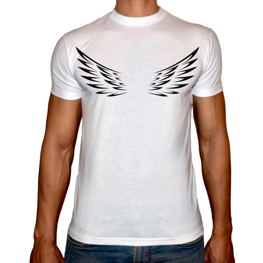 Phoenix WHITE Round Neck Printed T-Shirt Men (wings) - 3alababak