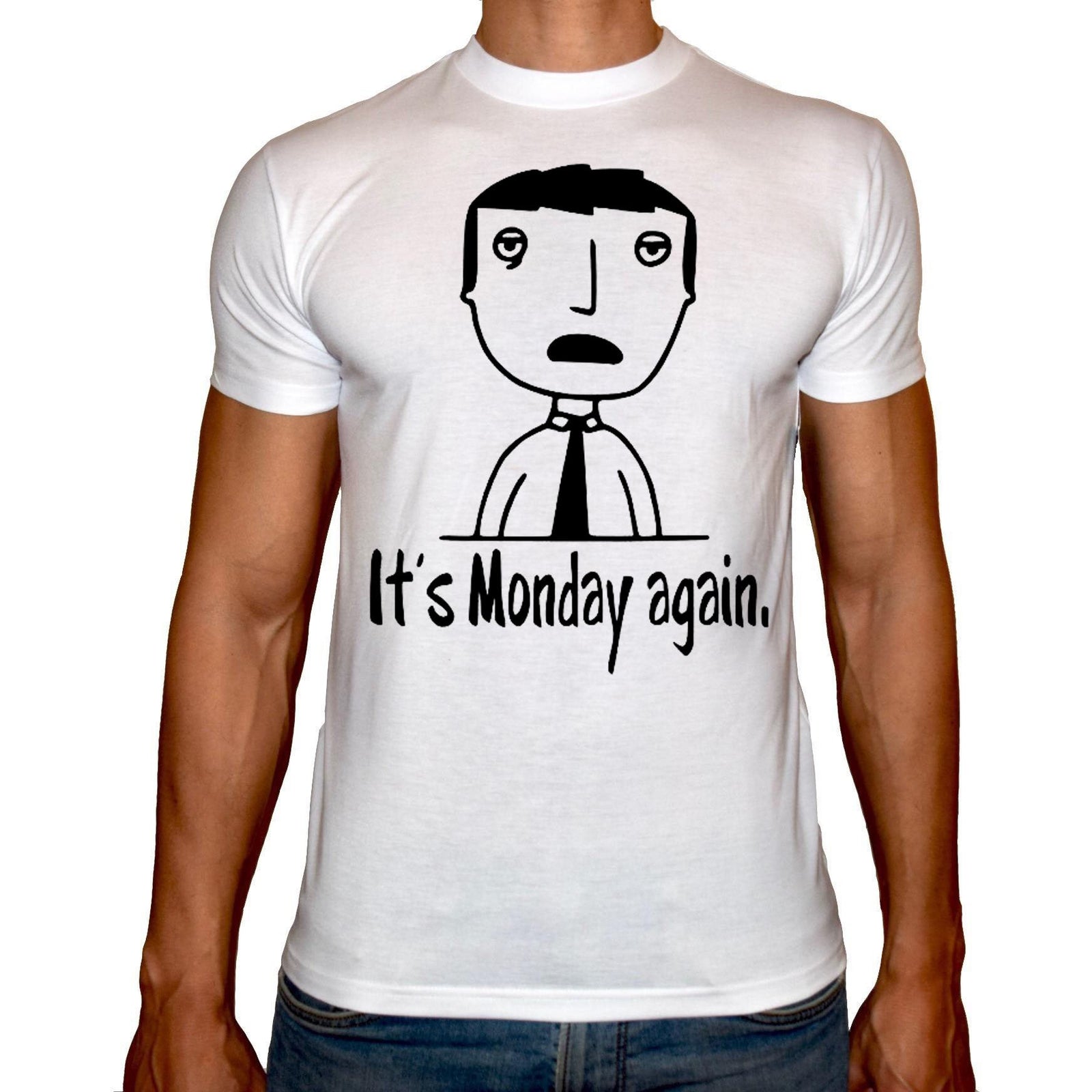 Phoenix WHITE Round Neck Printed Shirt Men (Monday ) - 3alababak