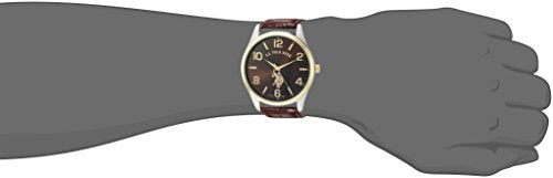 U.S. Polo Assn. Classic Men's USC50225 Watch with Brown Faux-Leather Strap - 3alababak