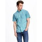 Old Navy Turquoise Cotton Shirt Neck Shirts For Men - 3alababak