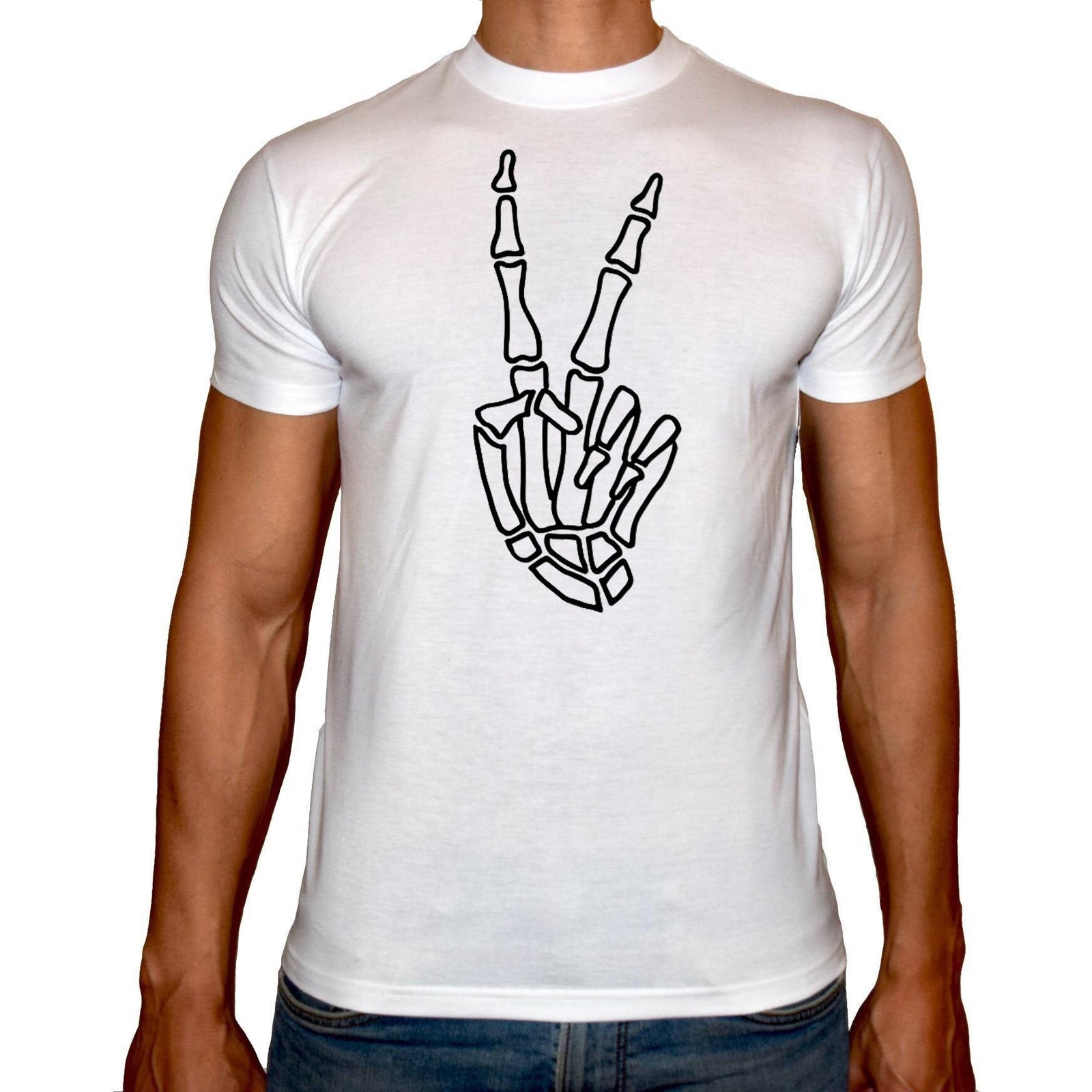 Phoenix WHITE Round Neck Printed Shirt Men (Skeleton) - 3alababak