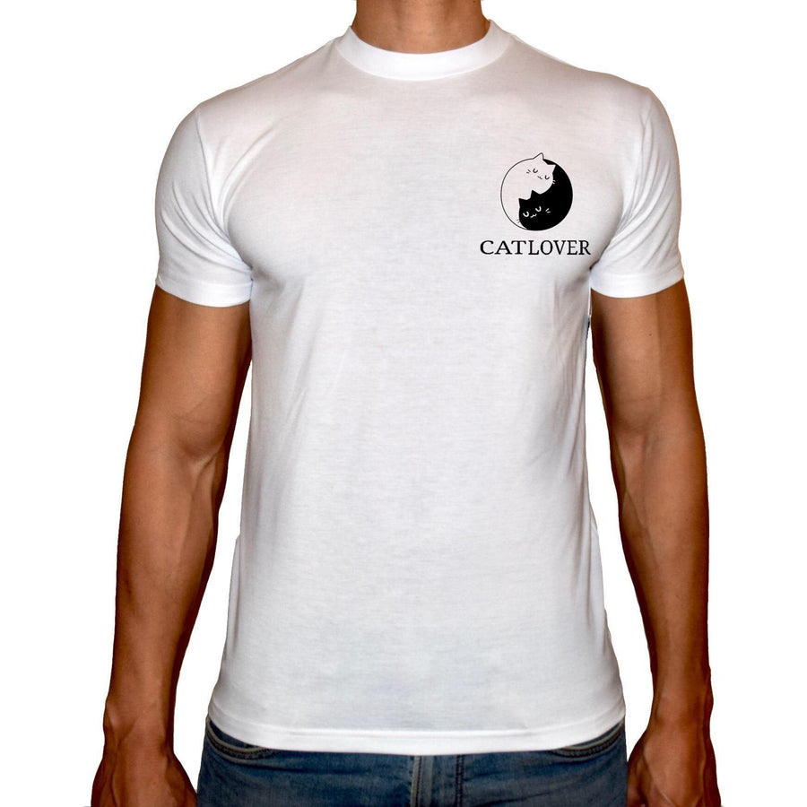 Phoenix WHITE Round Neck Printed Shirt Men (Cat lover) - 3alababak
