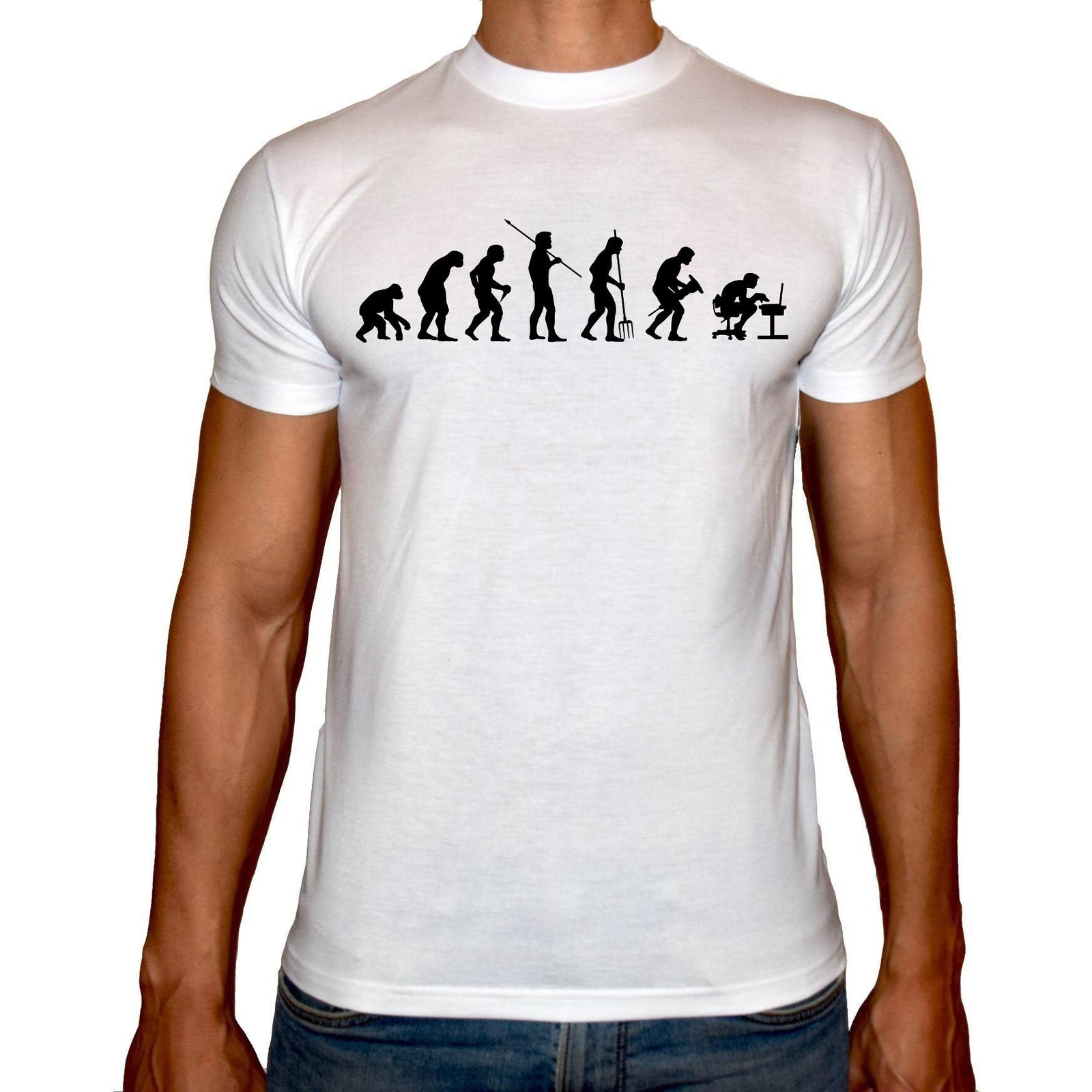 Phoenix WHITE Round Neck Printed Shirt Men (Evolution) - 3alababak