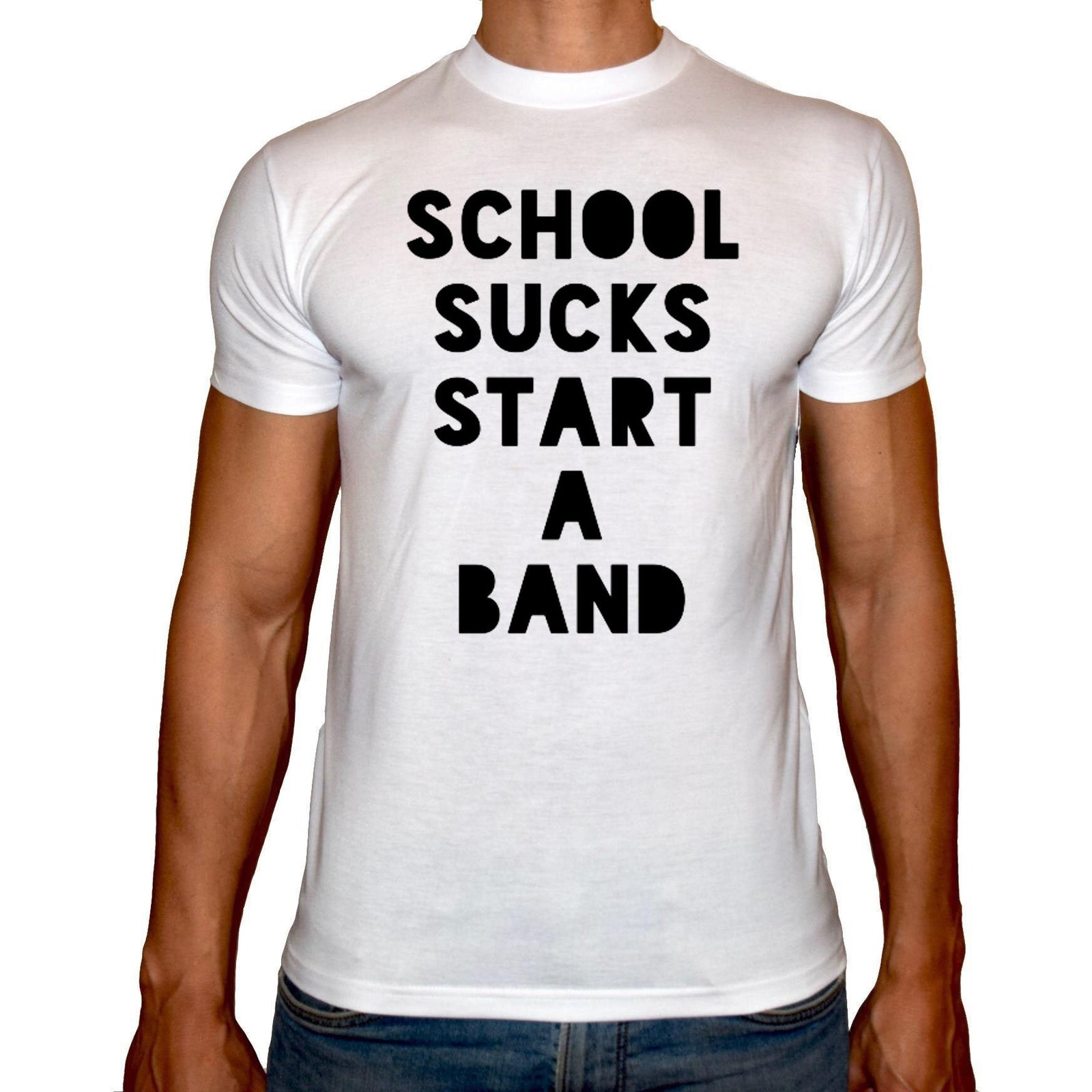 Phoenix WHITE Round Neck Printed Shirt Men (School ) - 3alababak