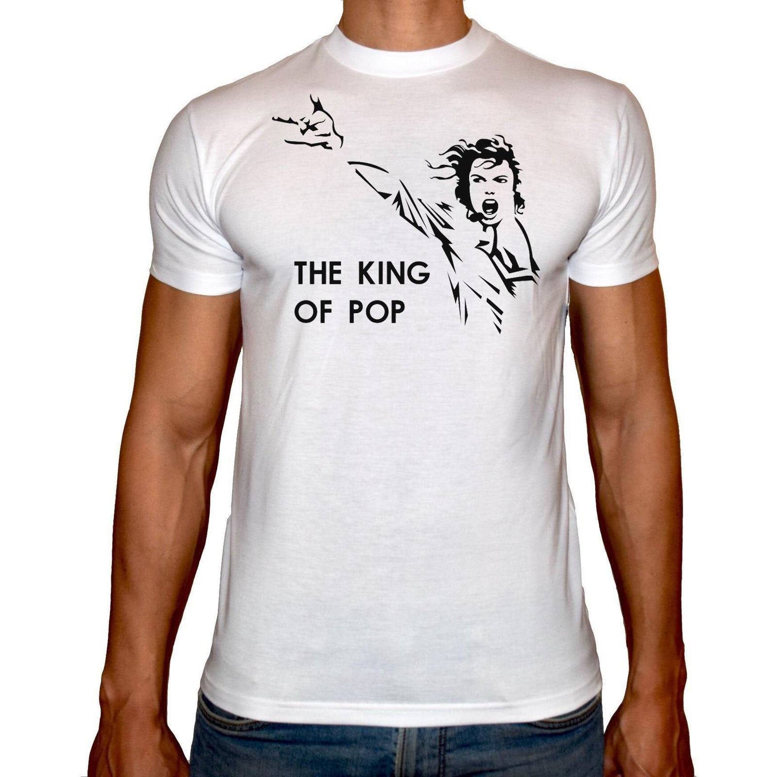 Phoenix WHITE Round Neck Printed T-Shirt Men (MJ) - 3alababak