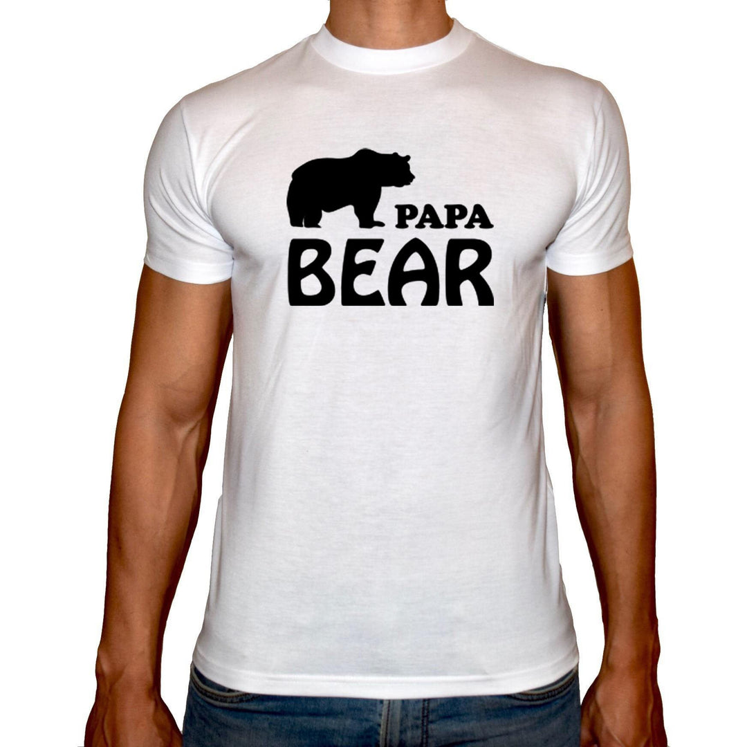 Phoenix WHITE Round Neck Printed Shirt Men (Papa bear) - 3alababak