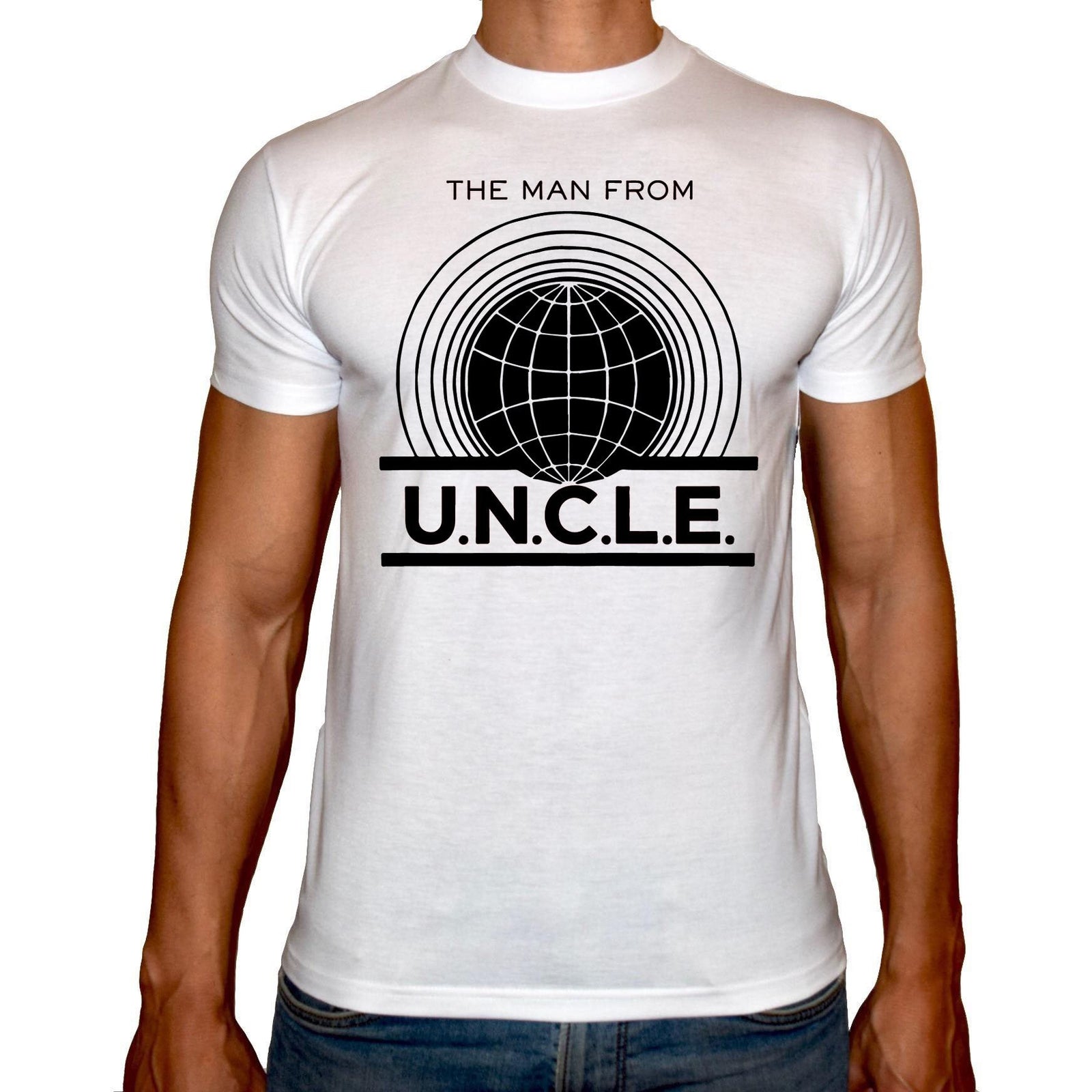 Phoenix WHITE Round Neck Printed Shirt Men (The man from uncle) - 3alababak