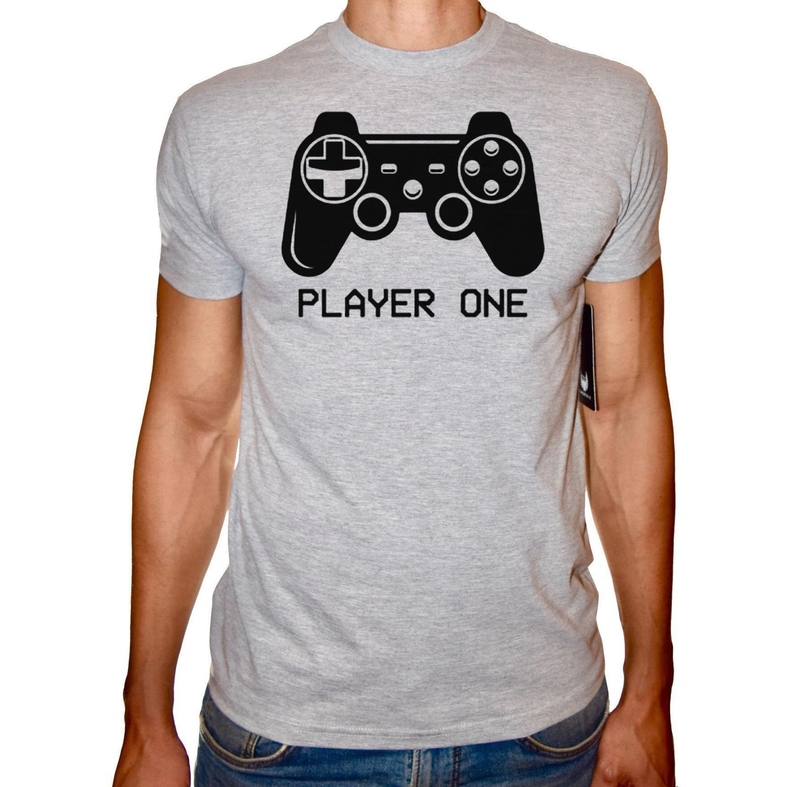Phoenix GREY Round Neck Printed T-Shirt Men (Playstation) - 3alababak