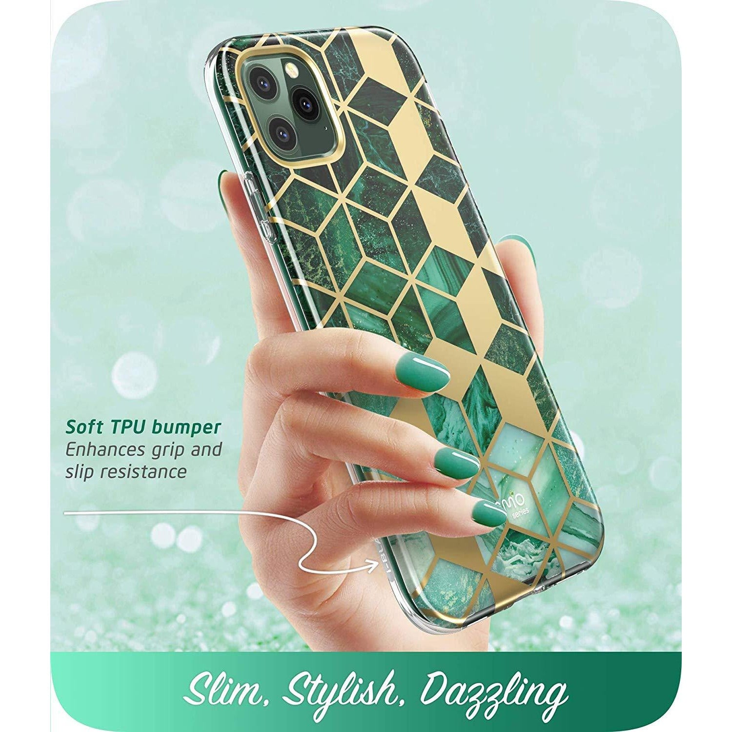 i-Blason Cosmo Series Case for iPhone 11 Pro 5.8 inch, Slim Full-Body Stylish Protective Case with Built-in Screen Protector (Green) - 3alababak