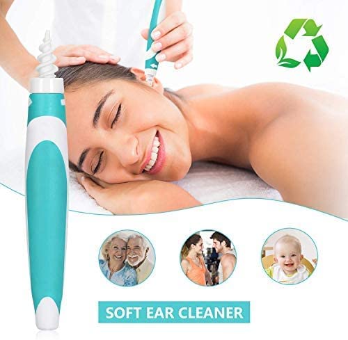 Earwax Remover, Soft Silicone Ear Cleaning Tool, Earwax Removal Tool with 16 Replacement Heads,Safe and Easy to Remove Ear Wax