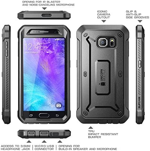 SUPCASE Unicorn Beetle PRO Series Galaxy S6 Case, with Built-in Screen Protector - 3alababak